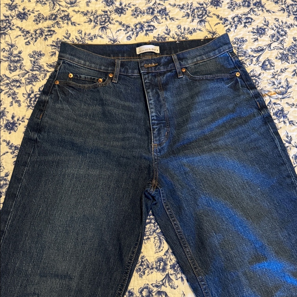 LOFT High Waist Boyfriend Jeans